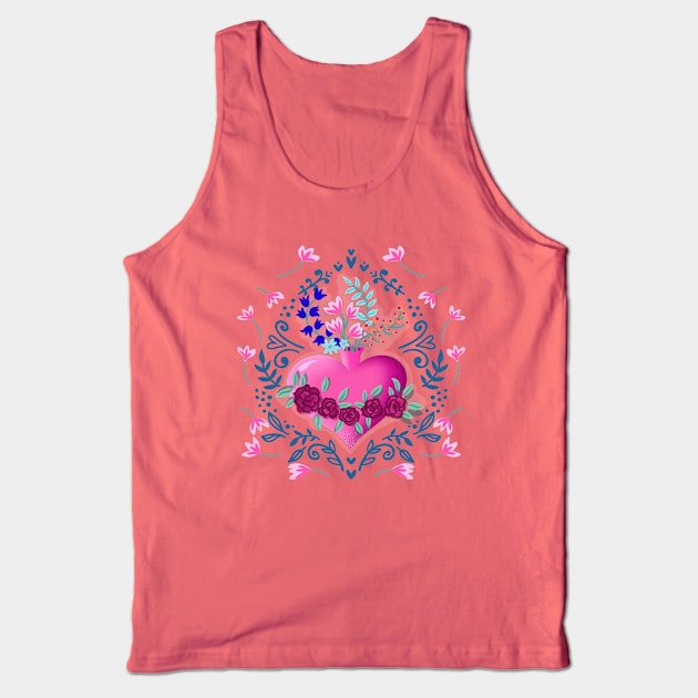 blooming heart Tank Top by Lamalou Design